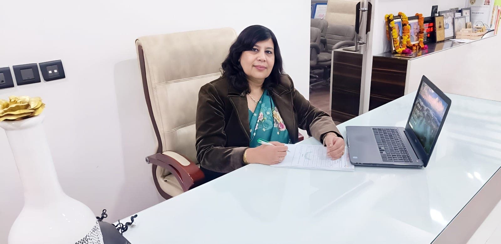 Ms. Mamta Giri in her office